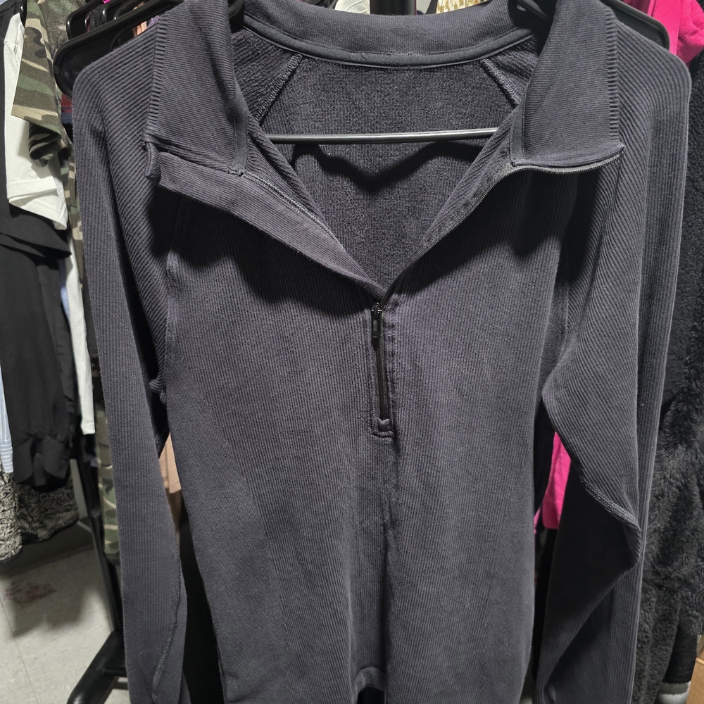 all in motion Black V-Neck Half-Zip Pullover Sweater